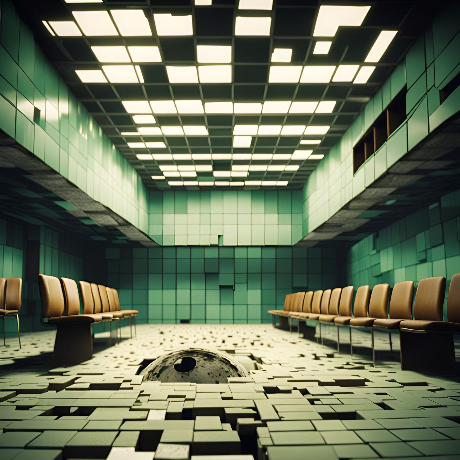 Eerie Liminal Space with Deep Hole
