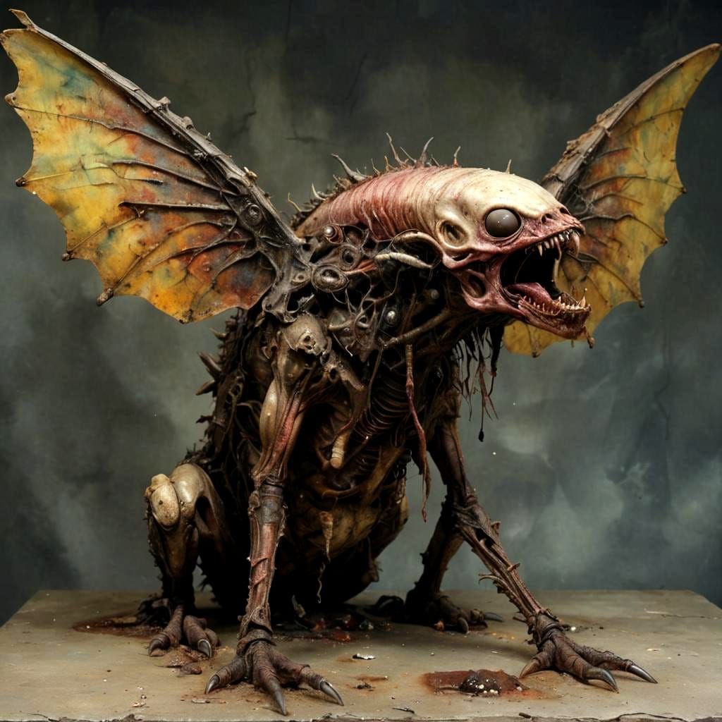 Surreal Deformed Alien Animal in Decaying World