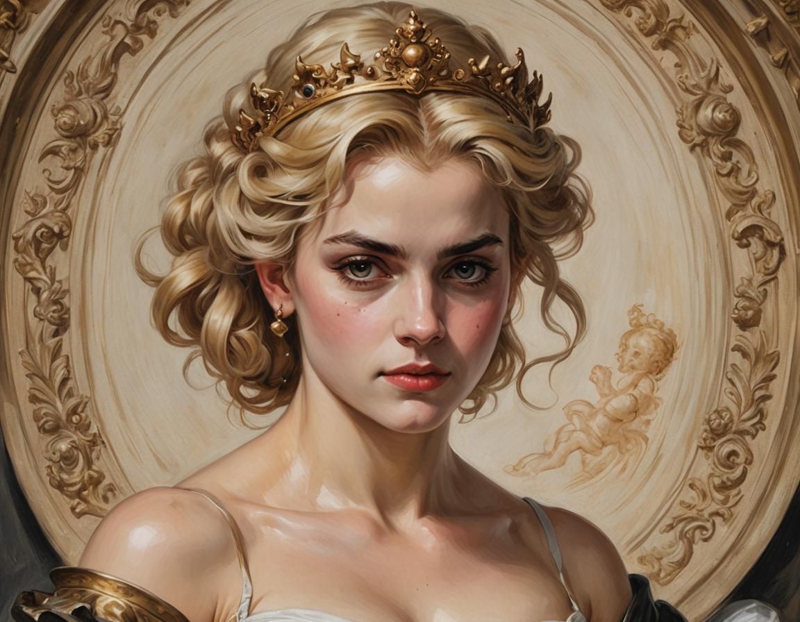 Athletic Bowsette in Flemish Baroque Art Style