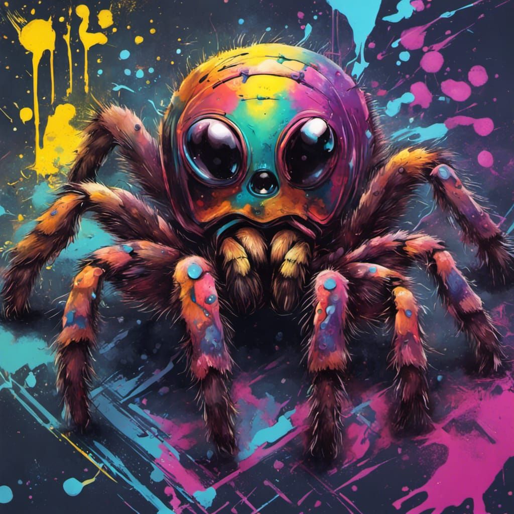 Cyberpunk Tarantula Graffiti Art: Ultra Detailed CGSociety I...