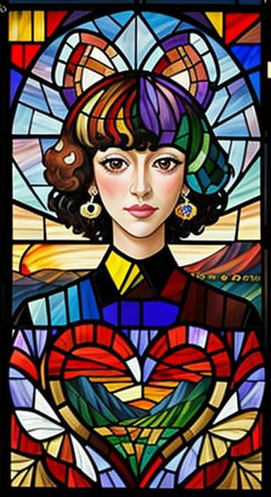 Surrealist Cubist Poodle in a Whimsical Landscape