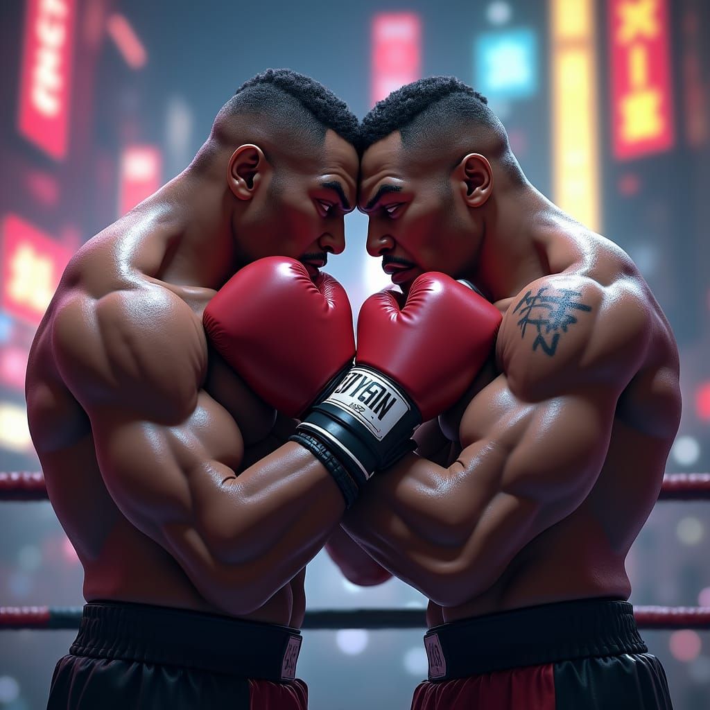 Mike Tyson Embraces Self in Cyberpunk Anime Style