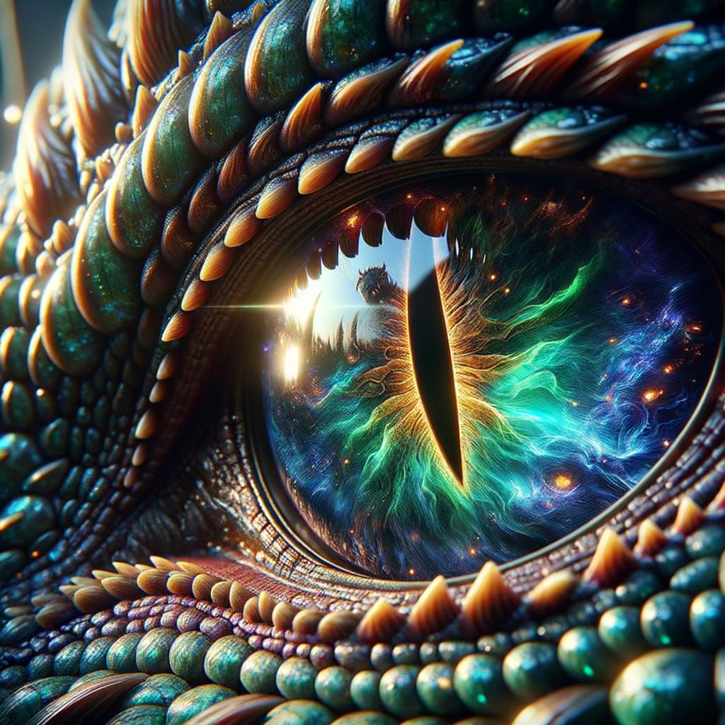 Hyperrealistic Dragon Eye Macro in HDR