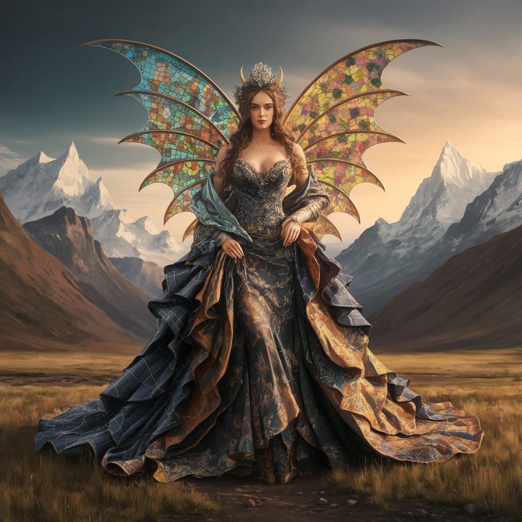 Dragon Goddess in Gouache Impressionist Masterpiece