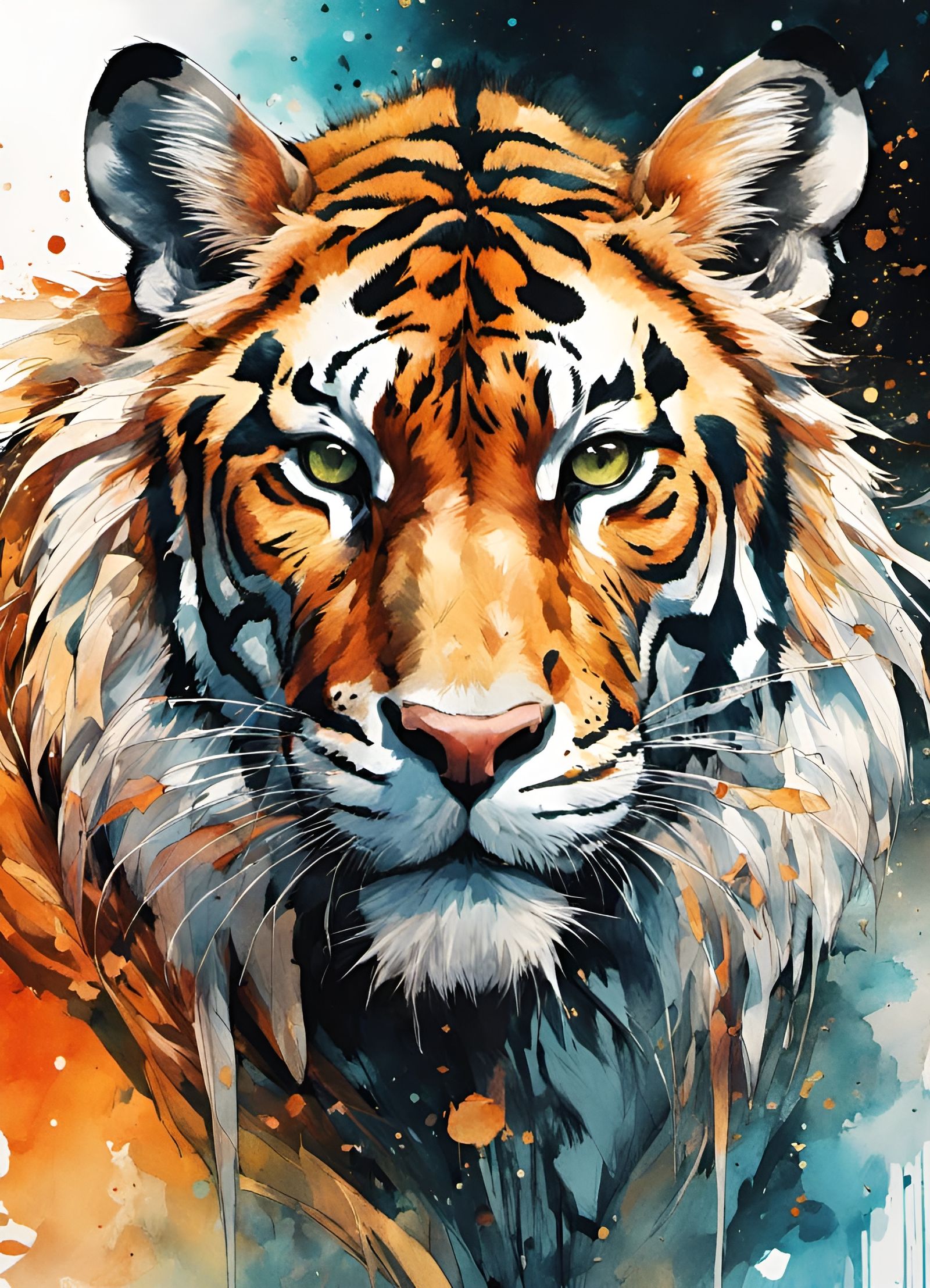 Winged Liger in Anime Watercolor Style