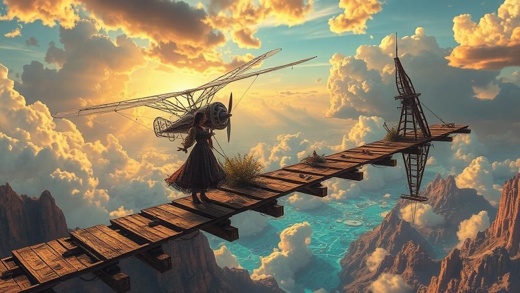 Steampunk Lady in Surreal Dreamscape