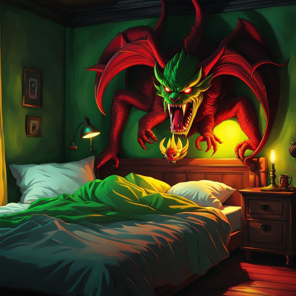 Demons Under Bed in Hyperdetailed Render