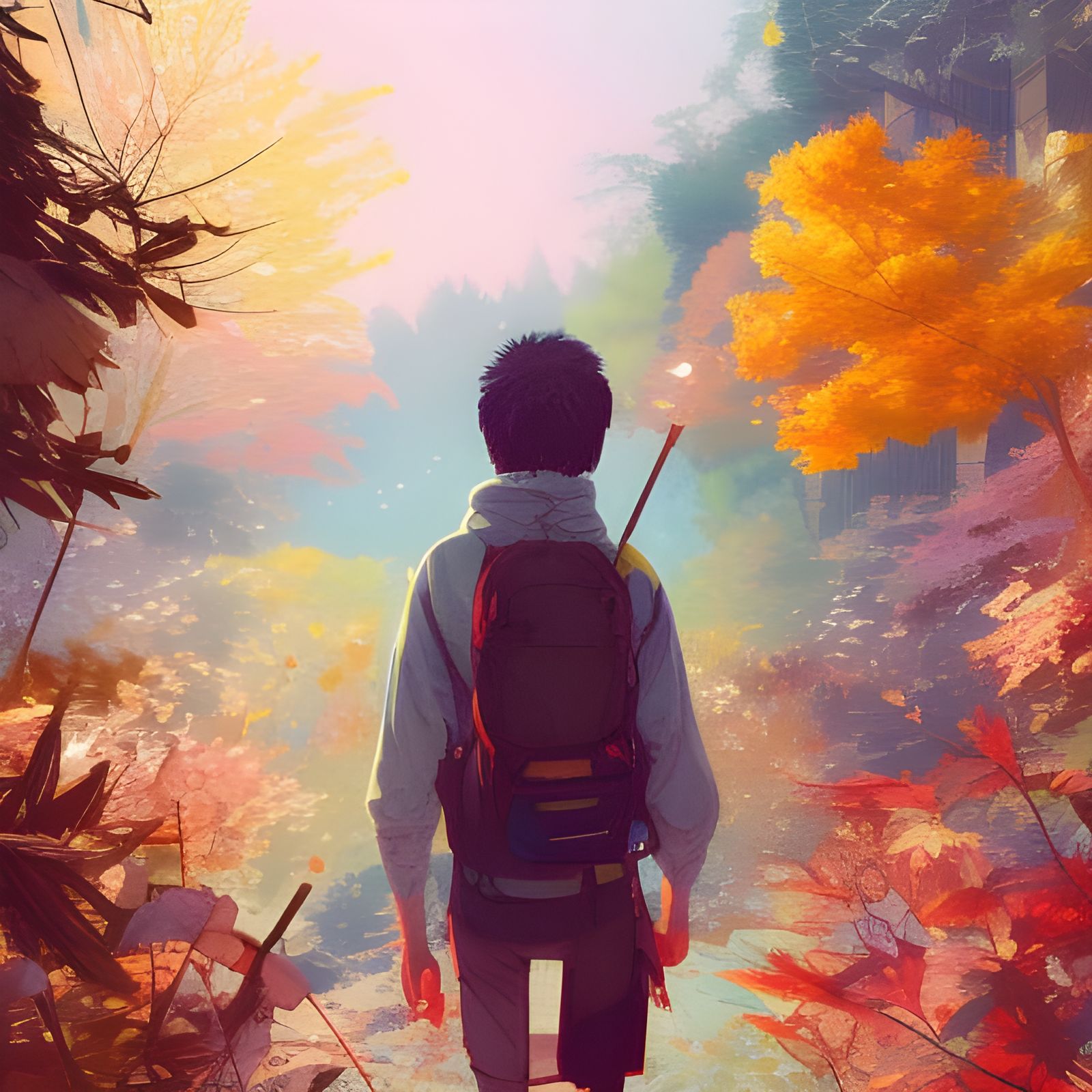 Hiking in the forest