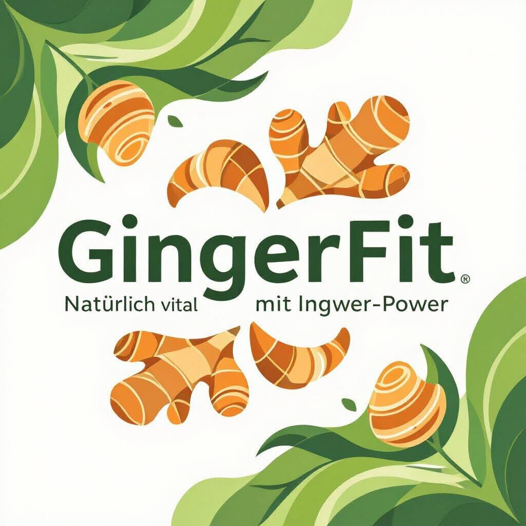 GingerFit Logo: Natural Vitality with Ginger Power