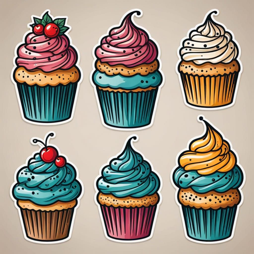 Cupcake Tattoo Designs in Bold Style