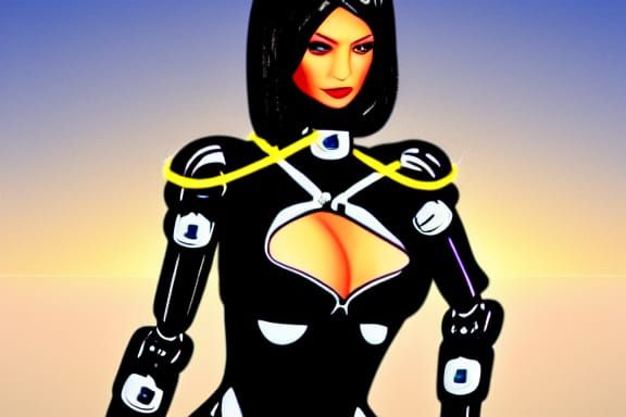 Stylized Robot Woman in a Futuristic Style