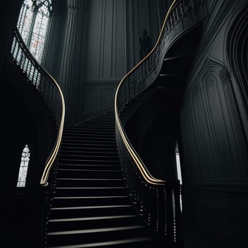 Surreal Descent into Darkness, in Dark Academia Style