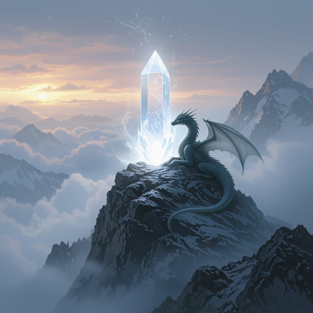 Misty Mountain Dragon Merging With Wind in Ethereal Fantasy ...