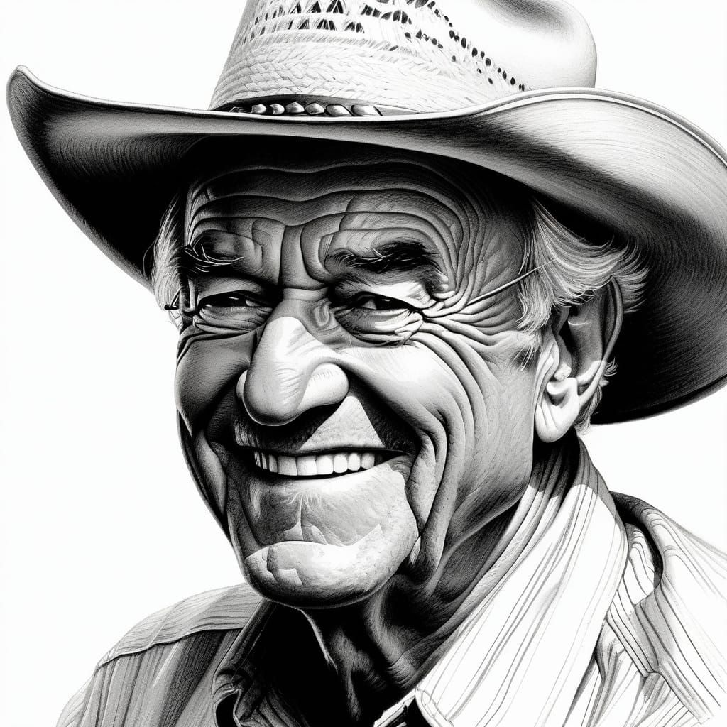 Surreal Cowboy Portrait in Impressionistic Style