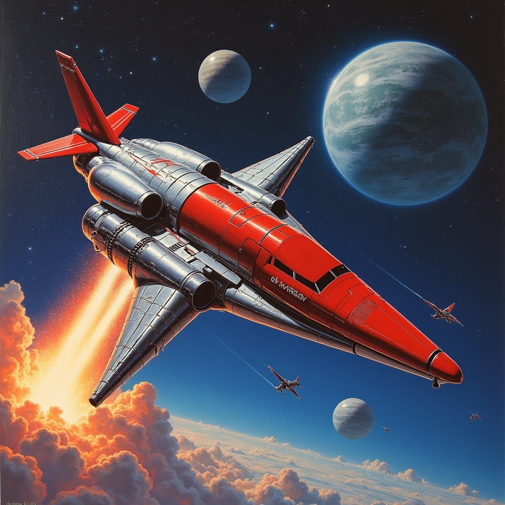 Retro Sci-Fi Battle in Cyberpunk Style