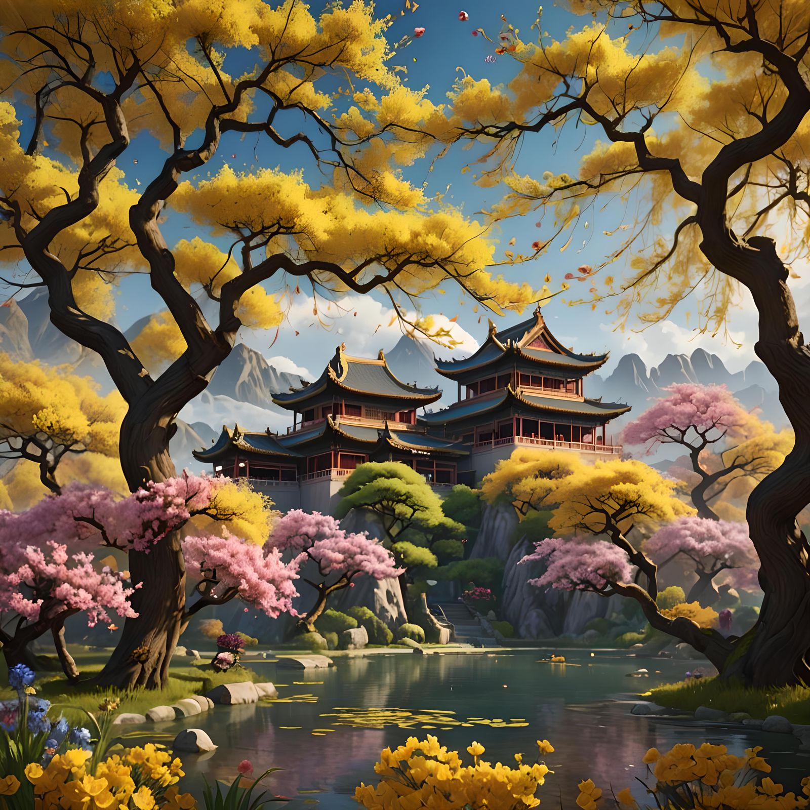Oriental Paradise: Chinese Palaces in Detailed Matte Paintin...
