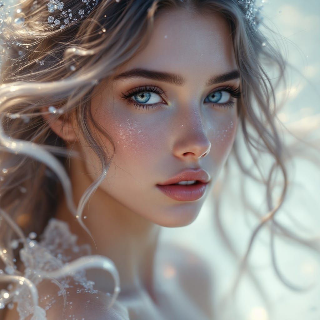 Ethereal Mermaid Portrait in Soft, Gradient Lighting