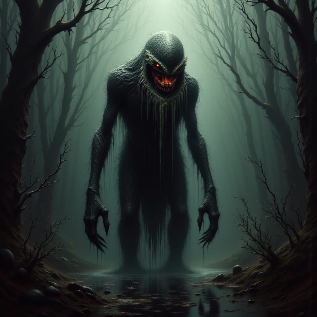 The Hammer Studios "Gillman" Creature From the Black Lagoon doll. <lora:Horror3Flux:1.0><lora:BrokenBunnie:1.0>