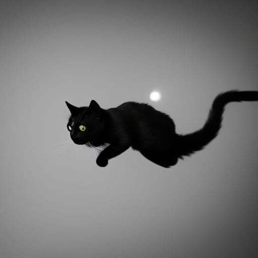 Flying Cat in Professional Photography Style