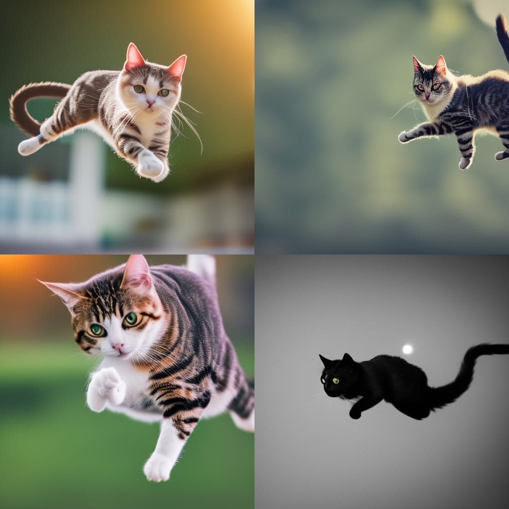 Flying Cat Captured with Professional Photography Techniques