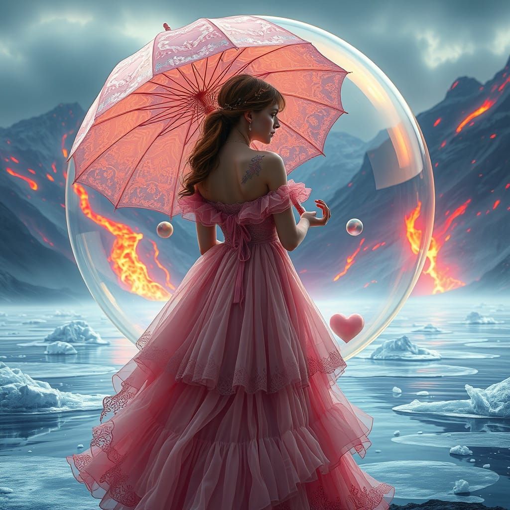 Delicate Dreamer in a Soap Bubble Realm