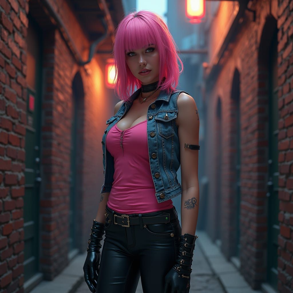 Gritty Punk Biker Goddess