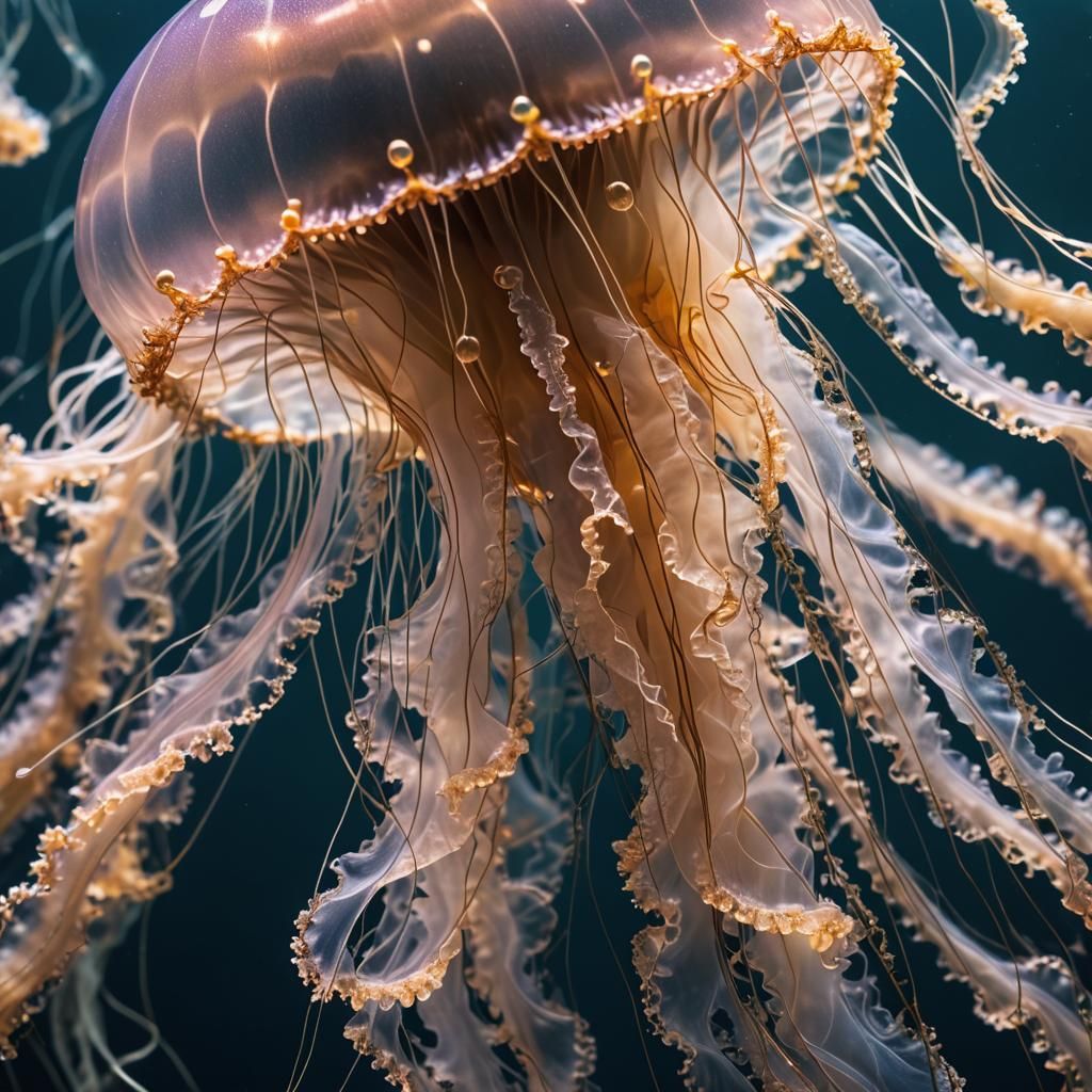 Detailed Jellyfish in Ocean, Cinematic Pastel Style