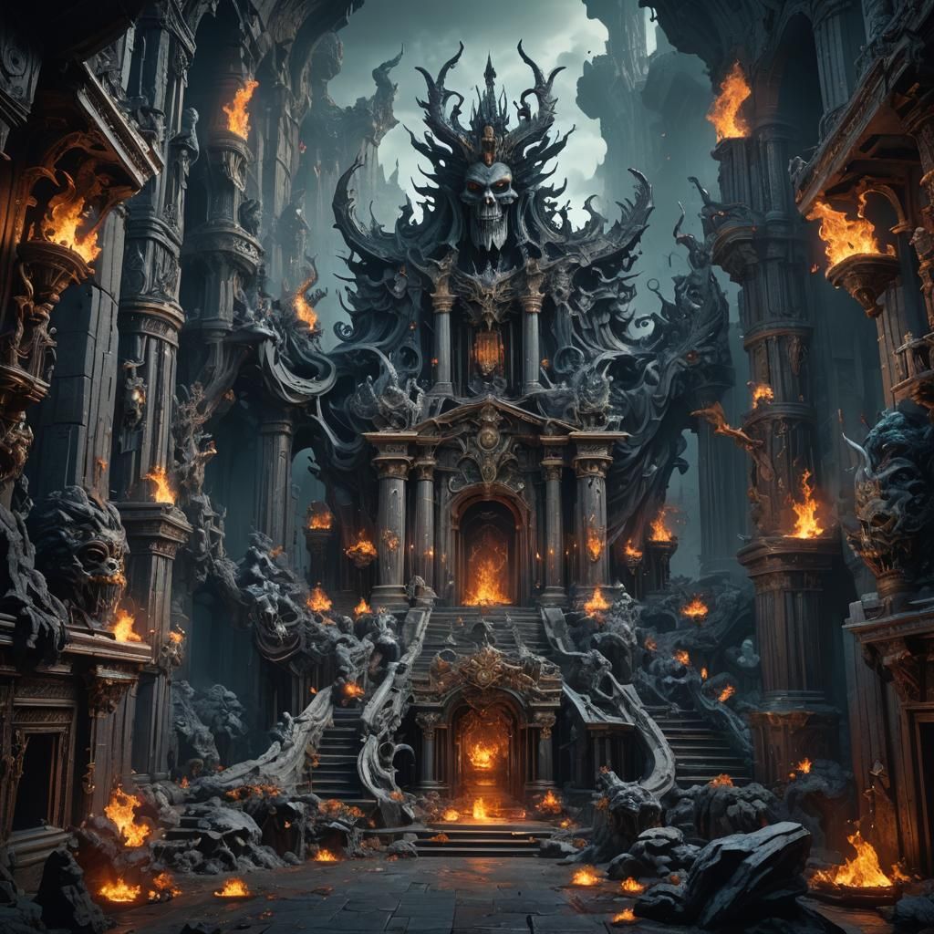 Detailed Matte Painting of Hades in Unreal Engine