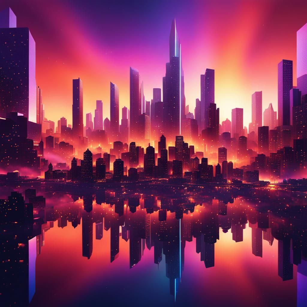 Dreamscape Illustration of a Sparkling City