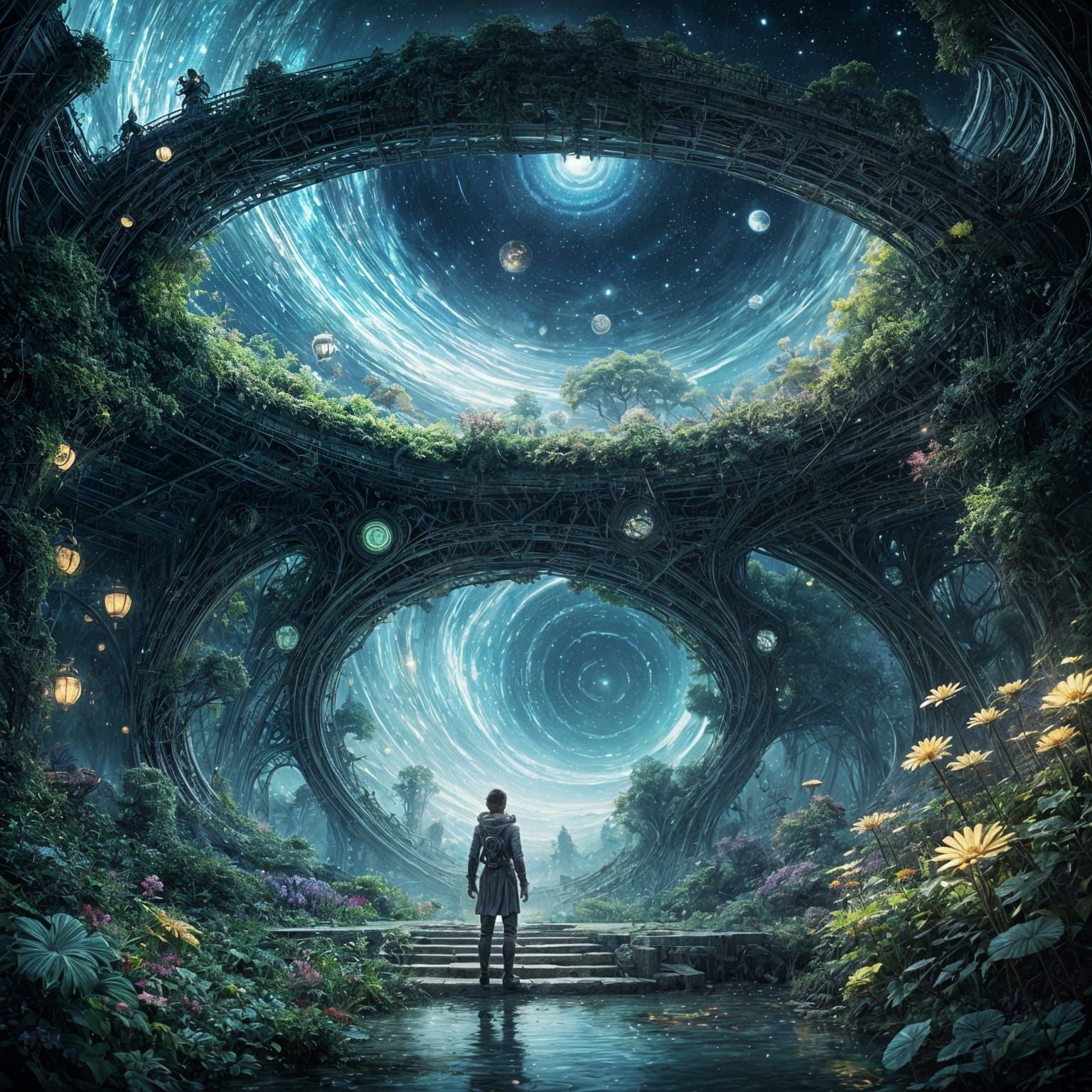 Vibrant Living Room Oasis in Ethereal Light