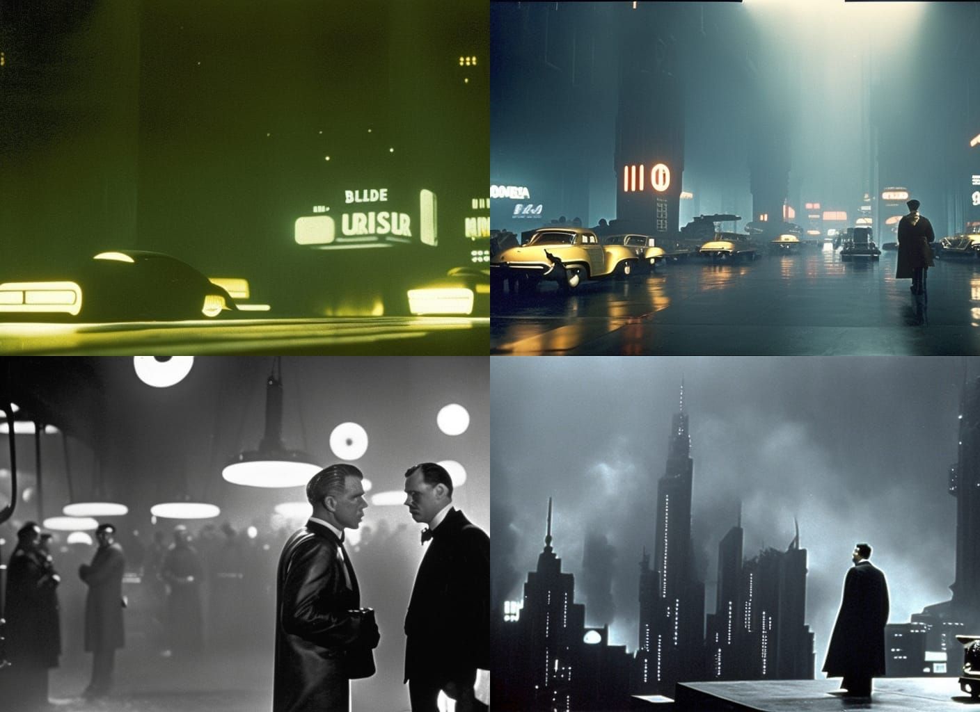1940s Blade Runner Film Still in Noir Style