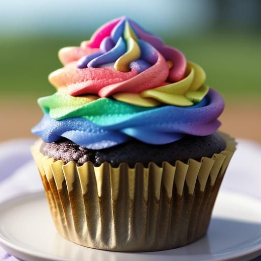 Rainbow Cupcake: Professional Photography with Bokeh