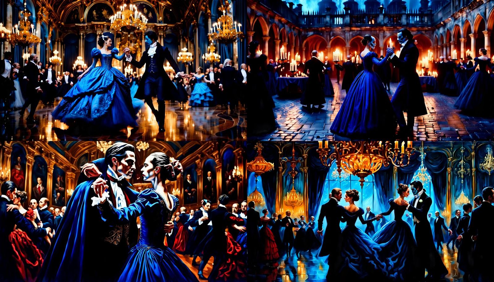 Vampire Ball in London, Oil Painting