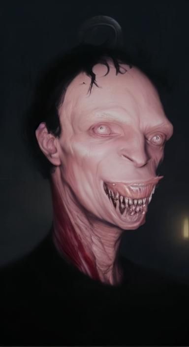 Disturbing Body Horror Portrait in Sinister Style