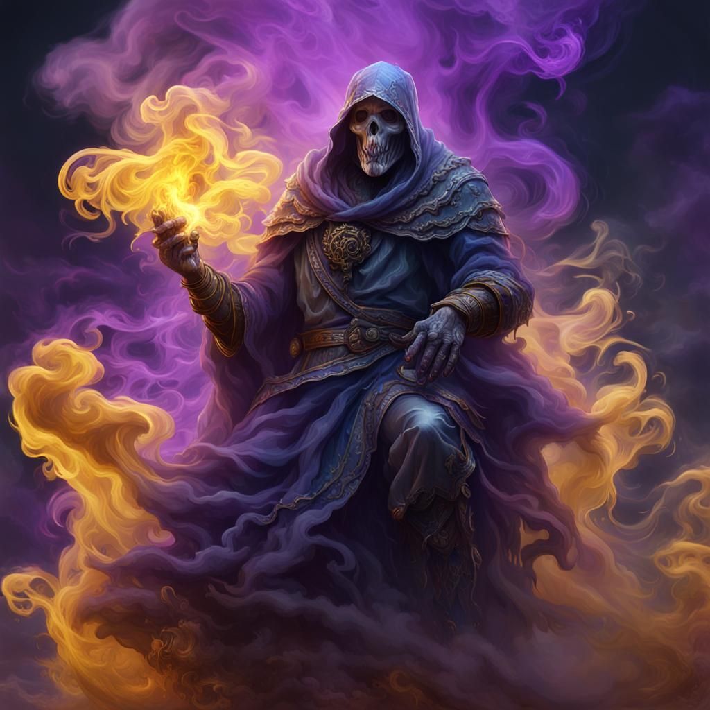 Smoke Ghost Concept Art in Dark Fantasy Style