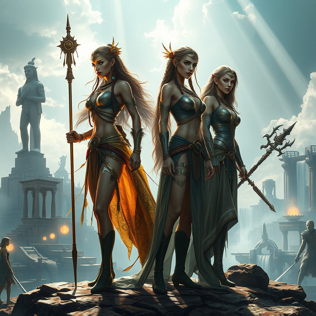 Majestic Women in Ethereal Fantasy Realm