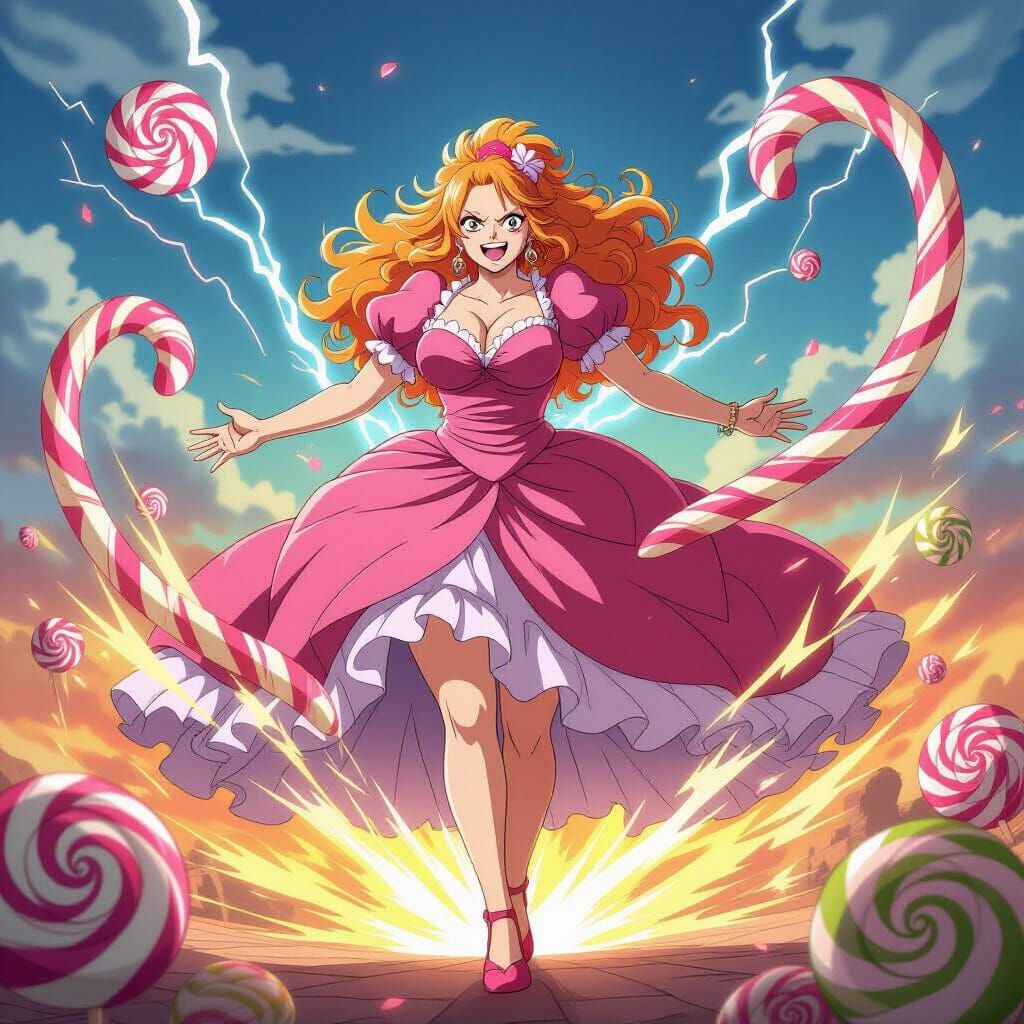 Big Mom Charlotte Linlin in Vibrant Anime Style