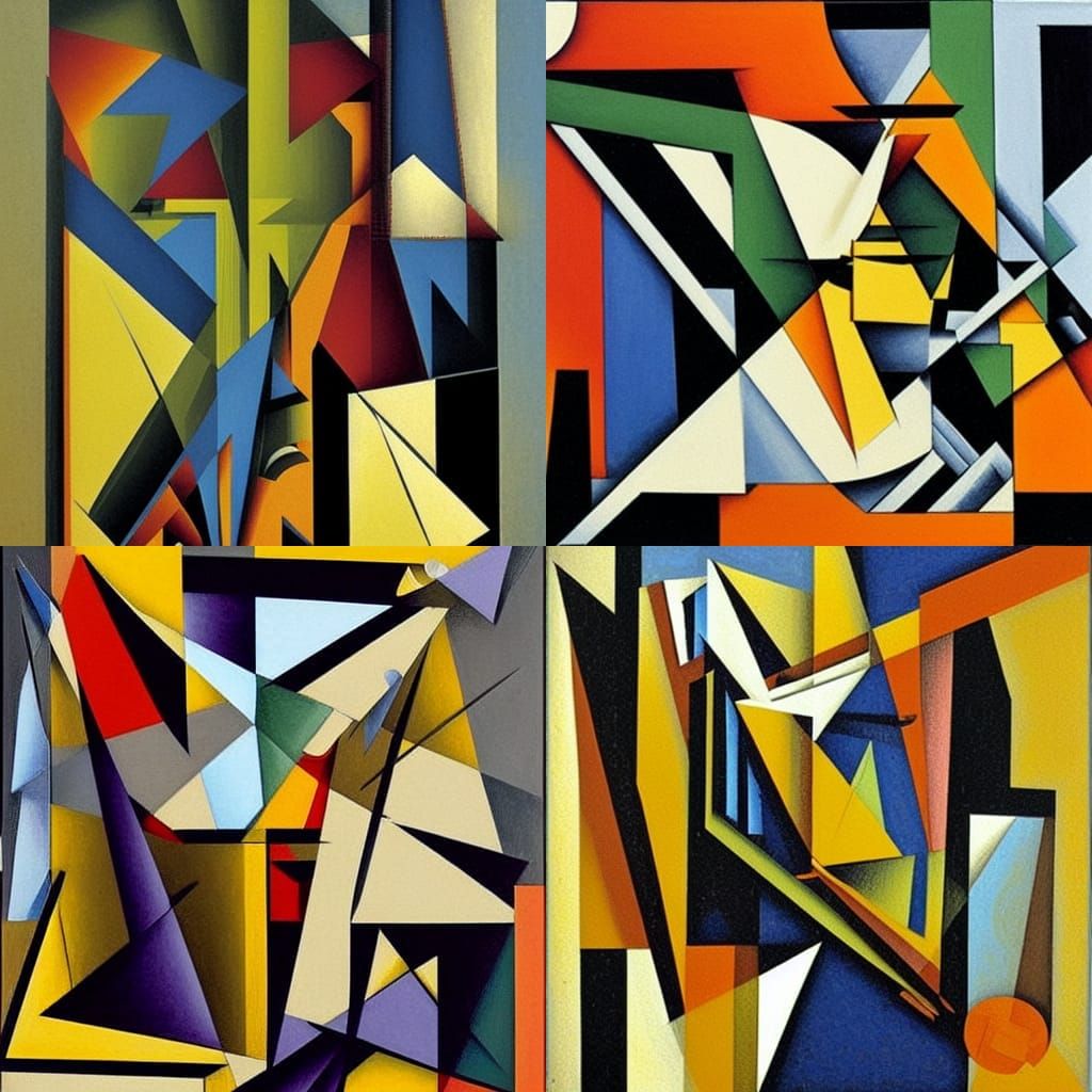 Abstract Cubist New Orleans Street Music