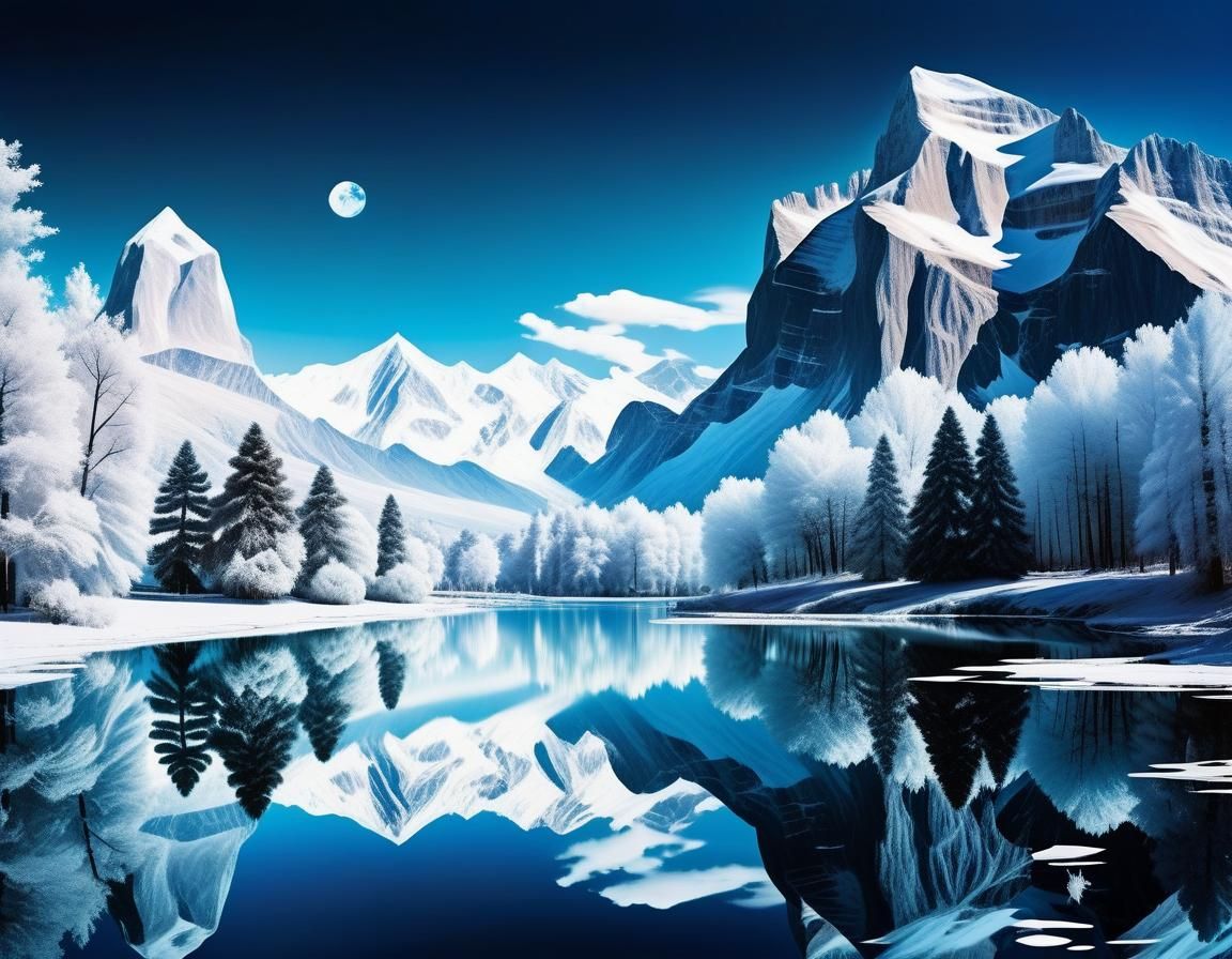 Dramatic Natural Landscape in Photo Negative Style