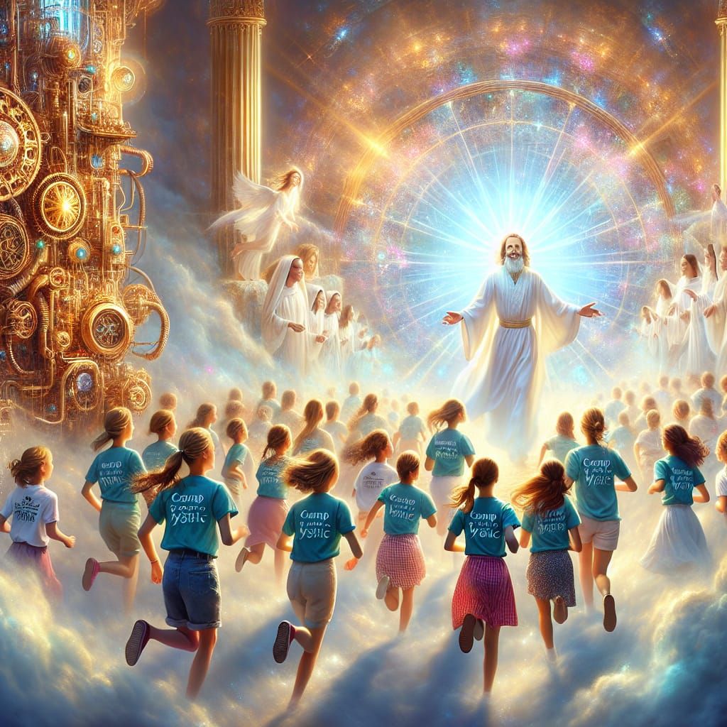 Ethereal Paradise: Girls Saved in Divine Embrace