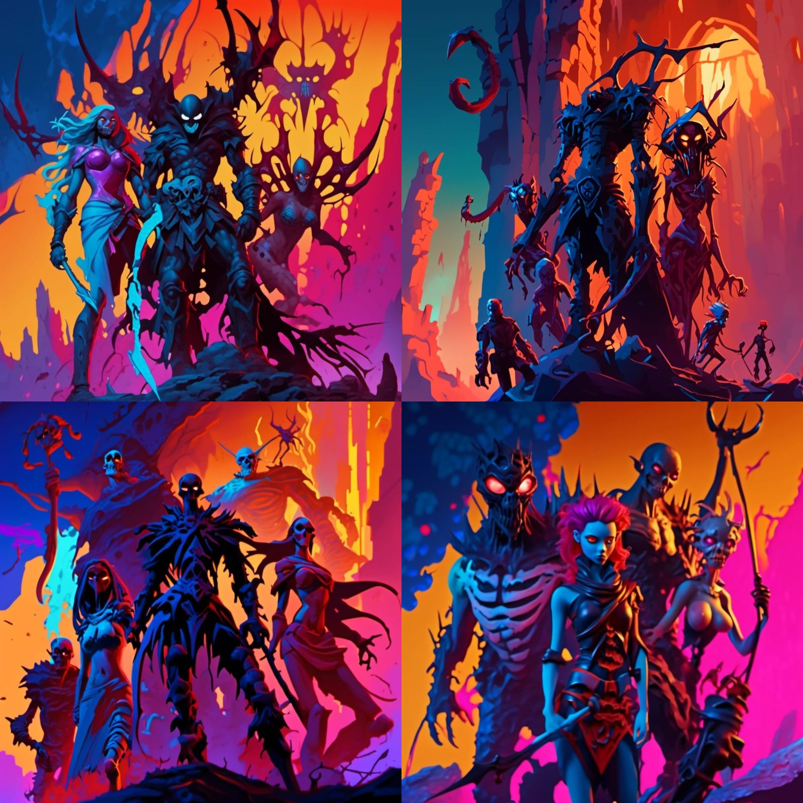 Fantasy Adventurers Explore Hellish Wasteland in D&D Style