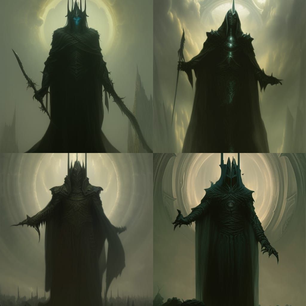Sauron as Necromancer, in Horror Art Style