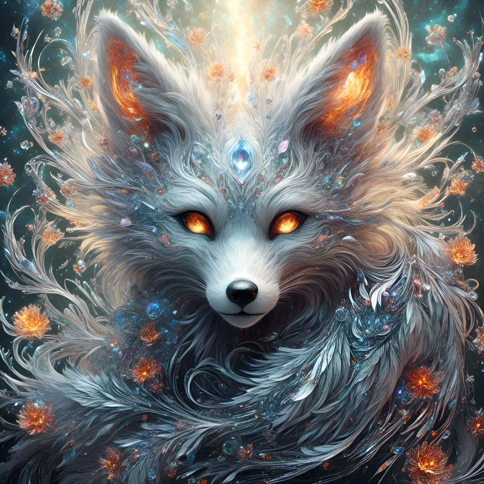 Crystal Ribbon Frosty Fire Fox