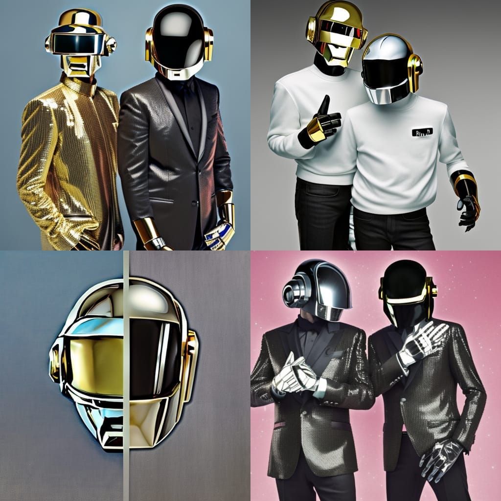 Daft Punk: Minimalist Portrait of the Electronic Duo