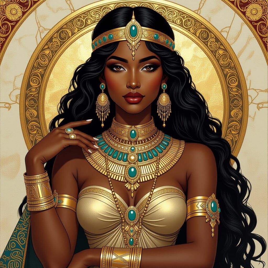 Sumerian Queen in Gold, Silver, and Bronze
