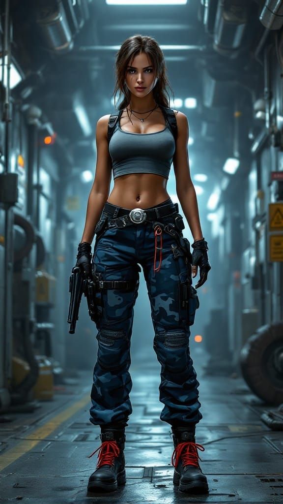 Lara Croft in Area 51: Cyberpunk Adventure