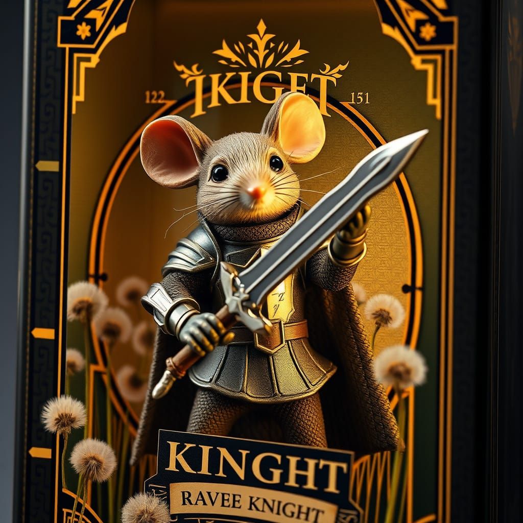 Vintage-Style Mouse Knight Action Figure Box Art