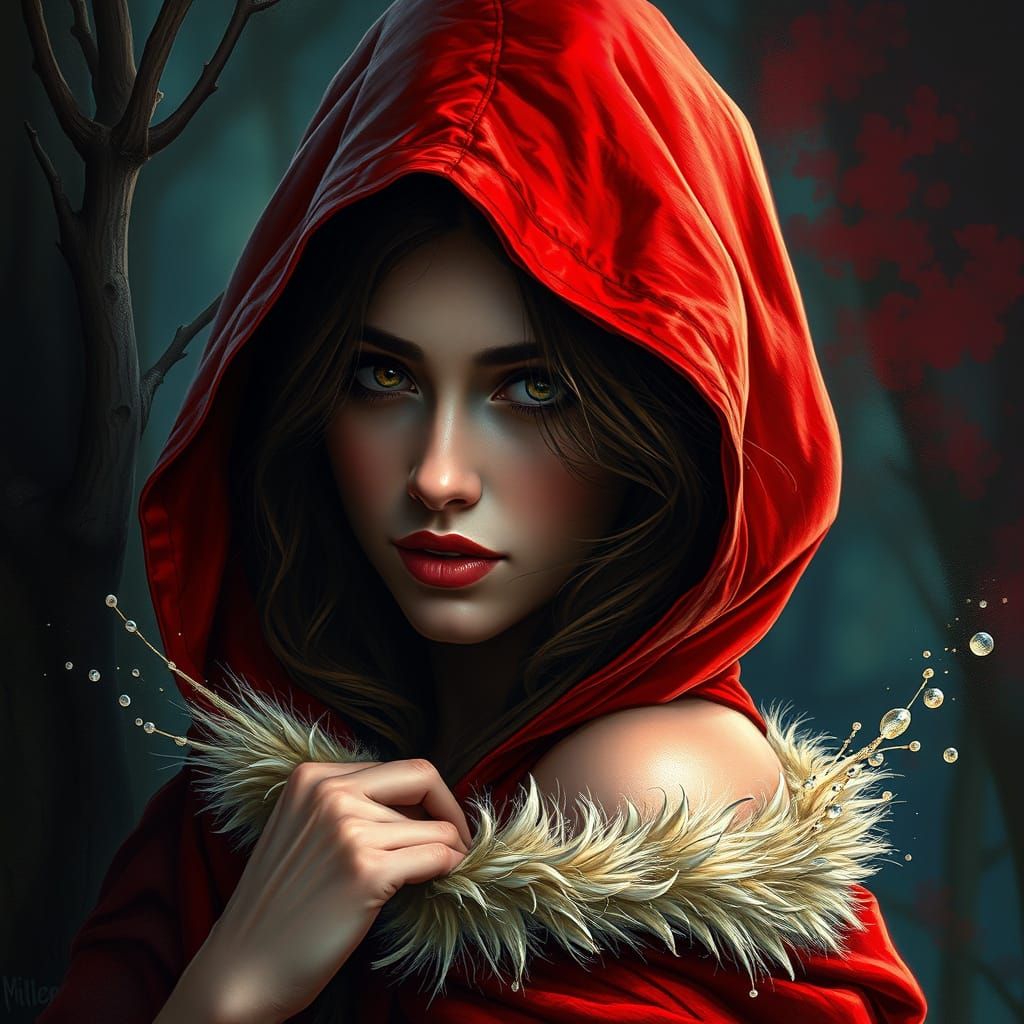 Voluptuous Red Riding Hood in Hyperrealistic Art