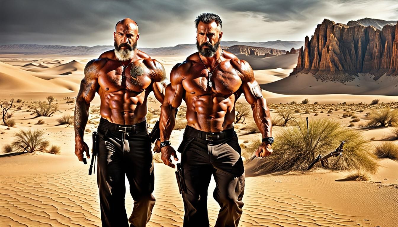 Men Emerge into Wasteland: Fantasy Art