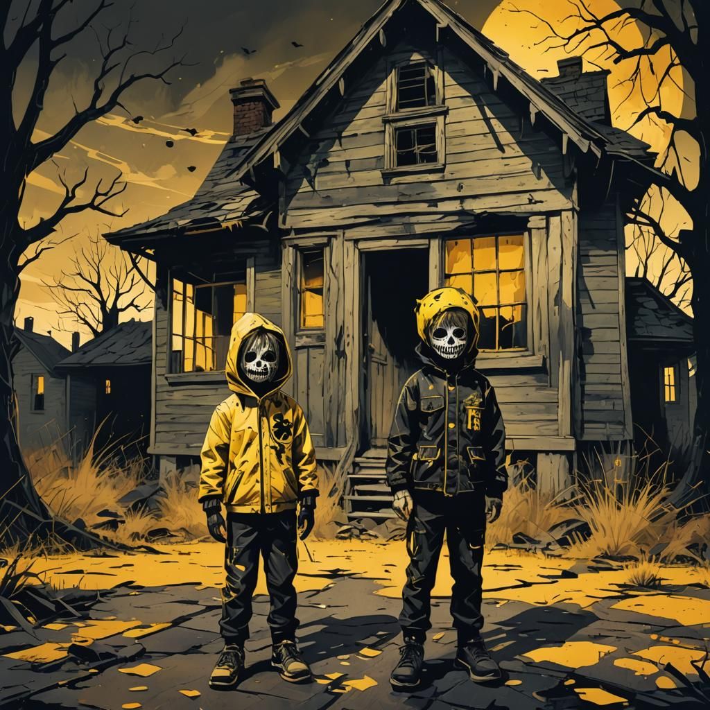 Children in Halloween Costumes, Fauvist Expressionism